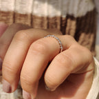 Moissanite Round Cut Half Eternity Band