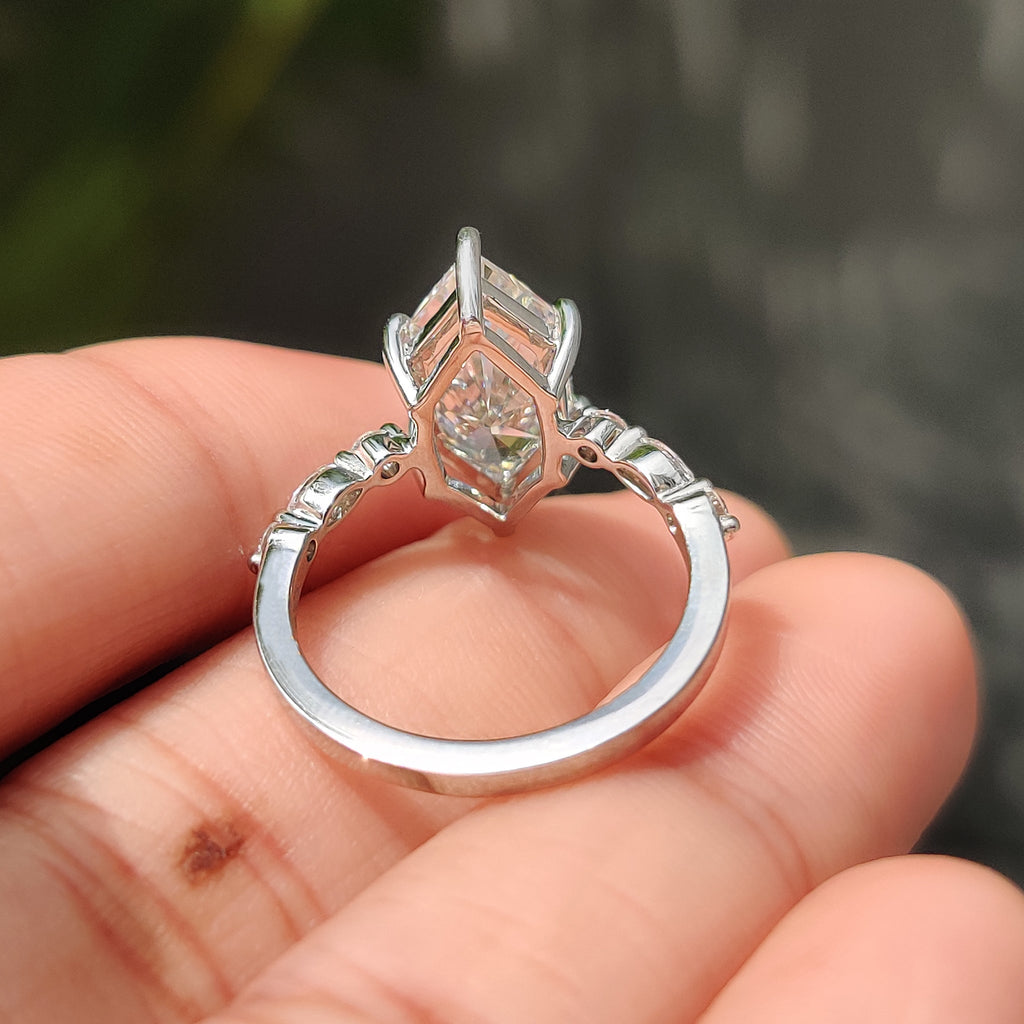 Dutch Marquise Engagement Ring With Marquise And Round Side Stone