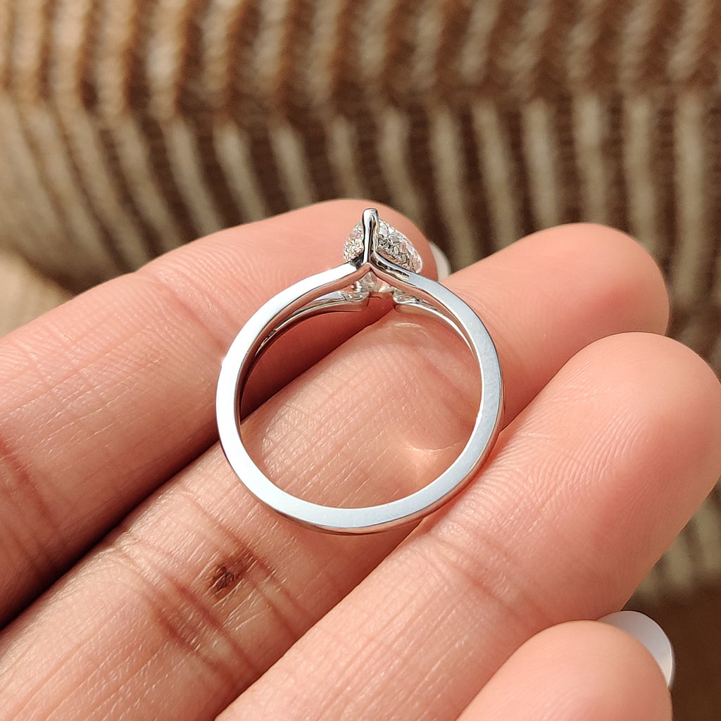 Split Shank Engagement Ring with Pear Diamond