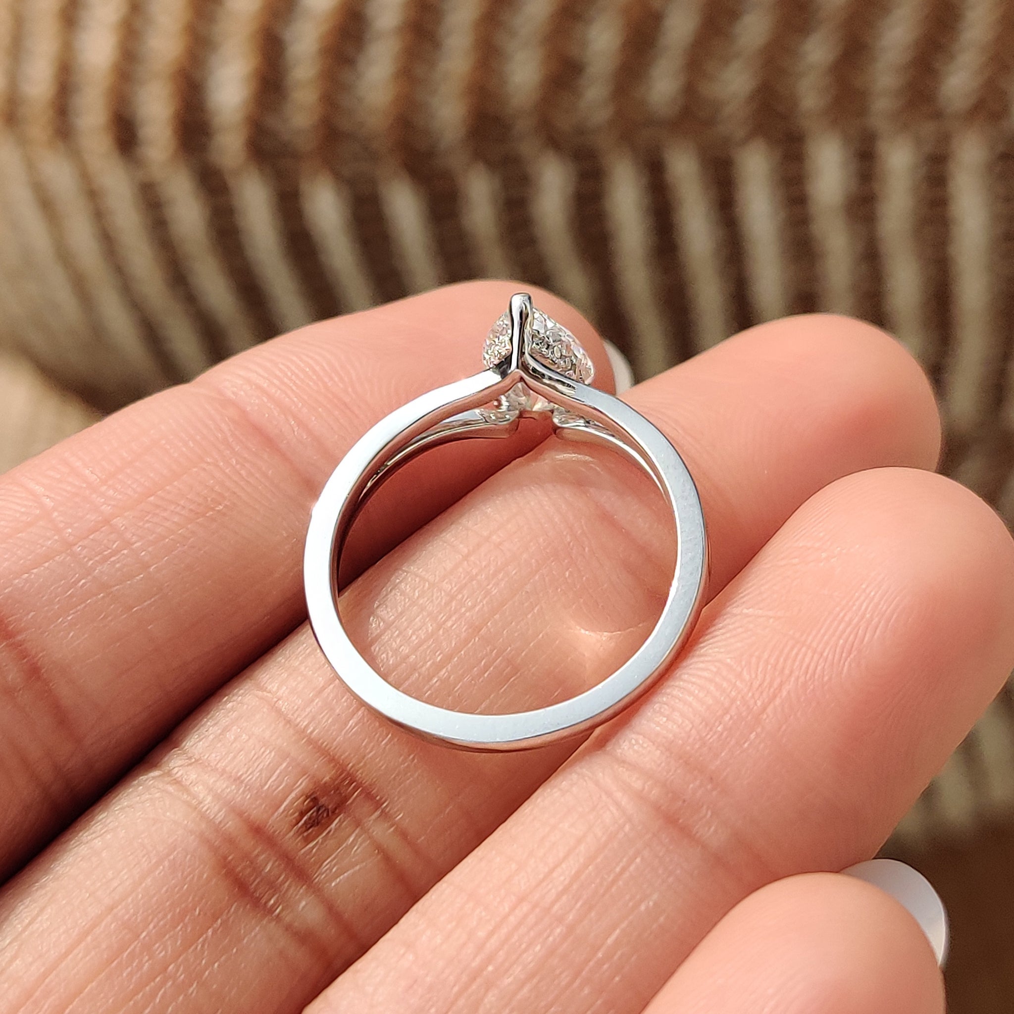 Split Shank Engagement Ring with Pear Diamond
