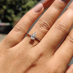 Pear Shaped Engagement Ring In White Gold