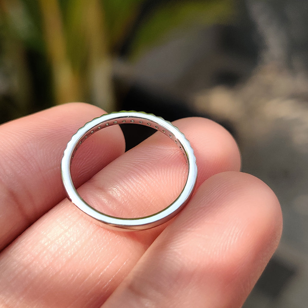 Half Eternity White Gold Diamond Band With Round Cut