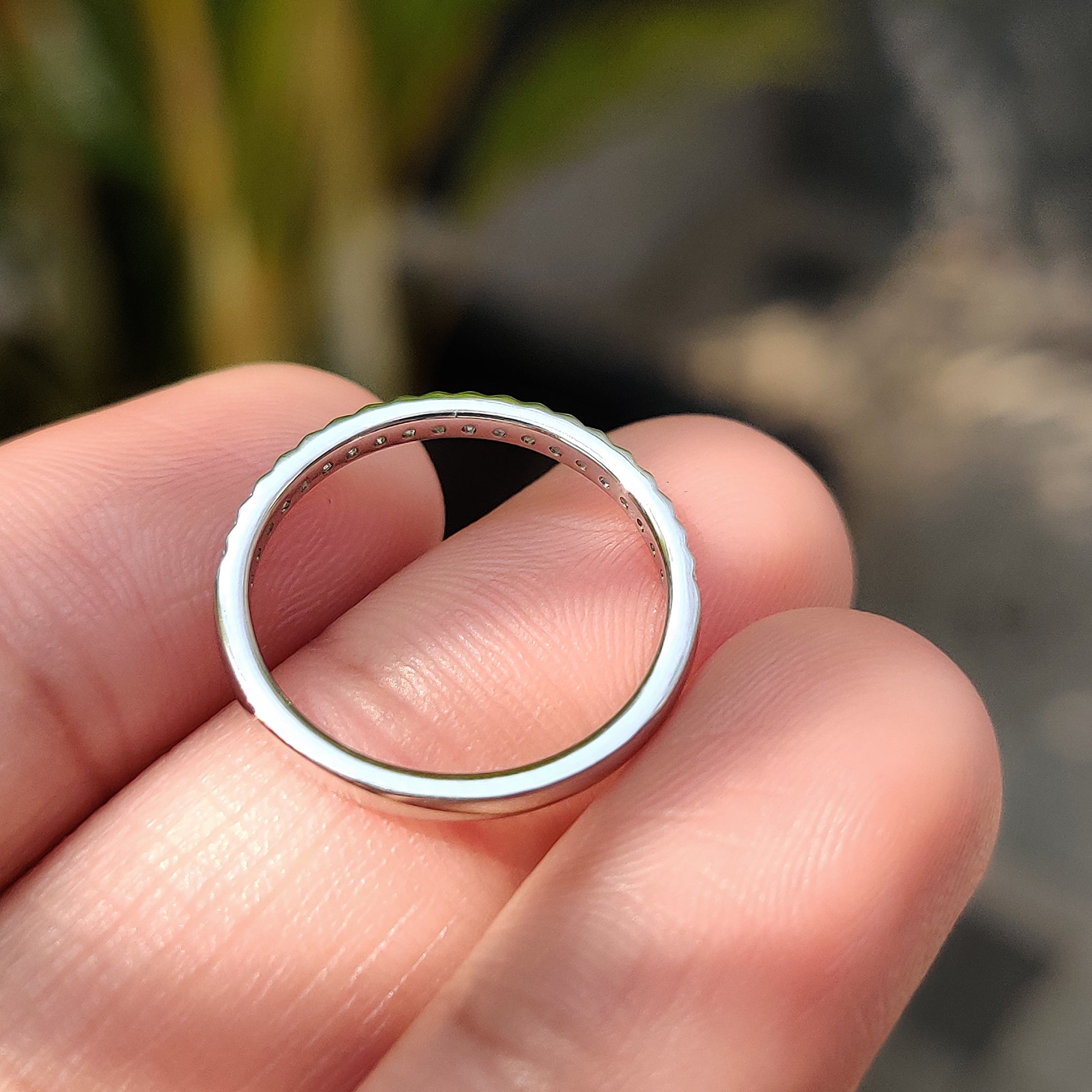 Half Eternity White Gold Diamond Band With Round Cut