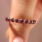 Round Cut Garnet Wedding Ring