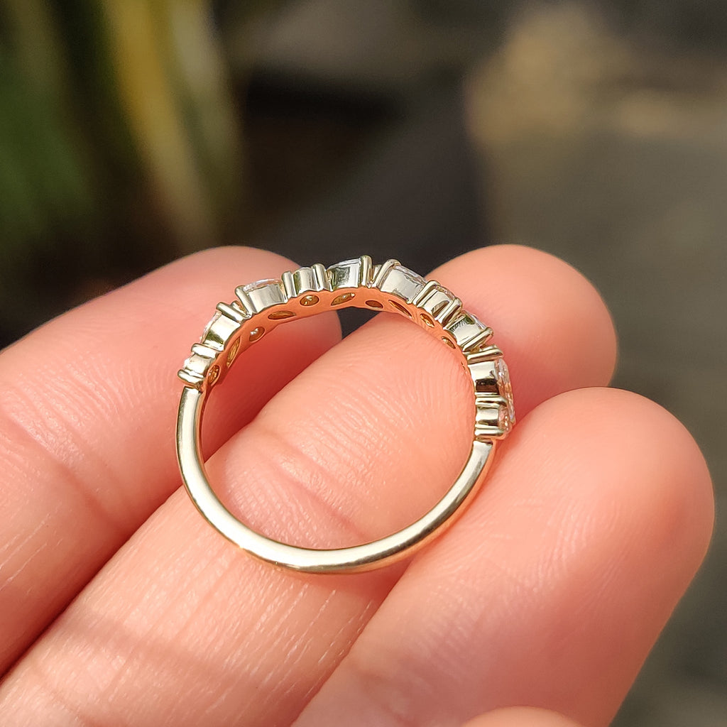 Half Eternity Style Marquise And Round Wedding Band