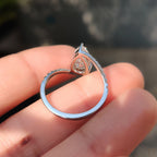 Pear Diamond Engagement Ring In Bypass Pave Setting