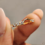 Stackable Wedding Band With Round Diamond Curved Design