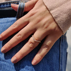 Curvy Wedding Band In Round Moissanite Stone