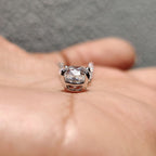 Oval Cut Moissanite Pendant In Solitaire Bunny Ear Bail
