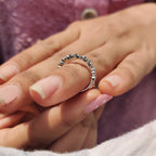 White Gold Diamond Band With Marquise And Round Cut