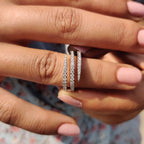 Round Cut Half Eternity Spiral Wedding Band