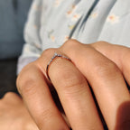Chevron Wedding Band In Marquise Cut Moissanite