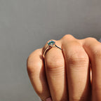 Cyan Blue Marquise Cut Engagement Ring
