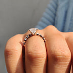 Princess Cut Moissanite Ring With Pave Setting