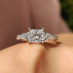 Princess Cut Diamond In Pave Setting Ring