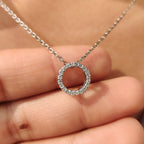 Open Circle Round Diamond Pendant