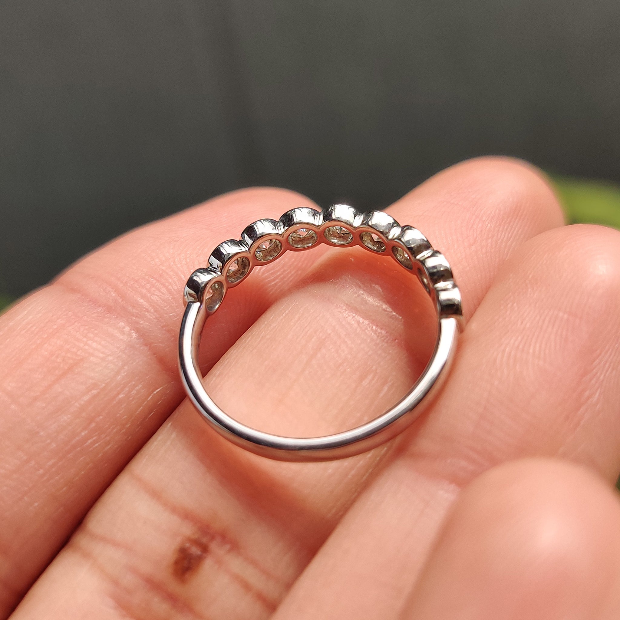 Bezel Set Wedding Band In Round Cut Diamond