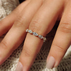 Gold Marquise Wedding Band In Eternity Style