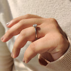 White Gold Round Diamond Bezel Setting Engagement Ring