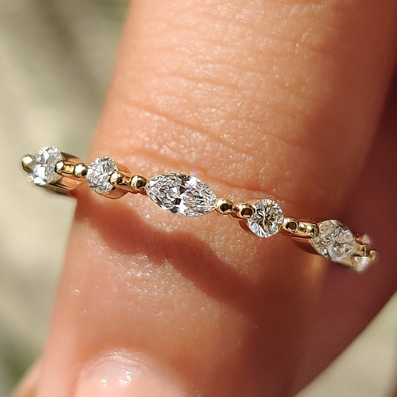 3/4 Eternity Marquise And Round Wedding Band Immagine principale del prodotto