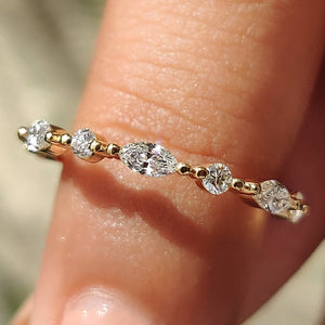 3/4 Eternity Marquise And Round Wedding Band