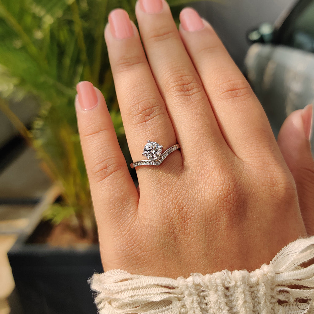 Round Diamond Ring In Upside Down Style
