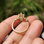 Elongated Hexagon Engagement Ring In Cluster Style