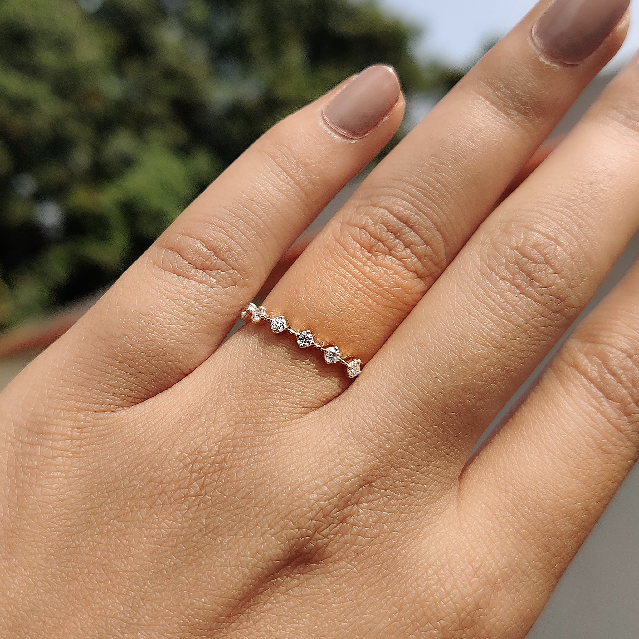 Round cut wedding band With Half Eternity Style