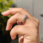 Double Wedding Band In Round Diamond Half Eternity Design