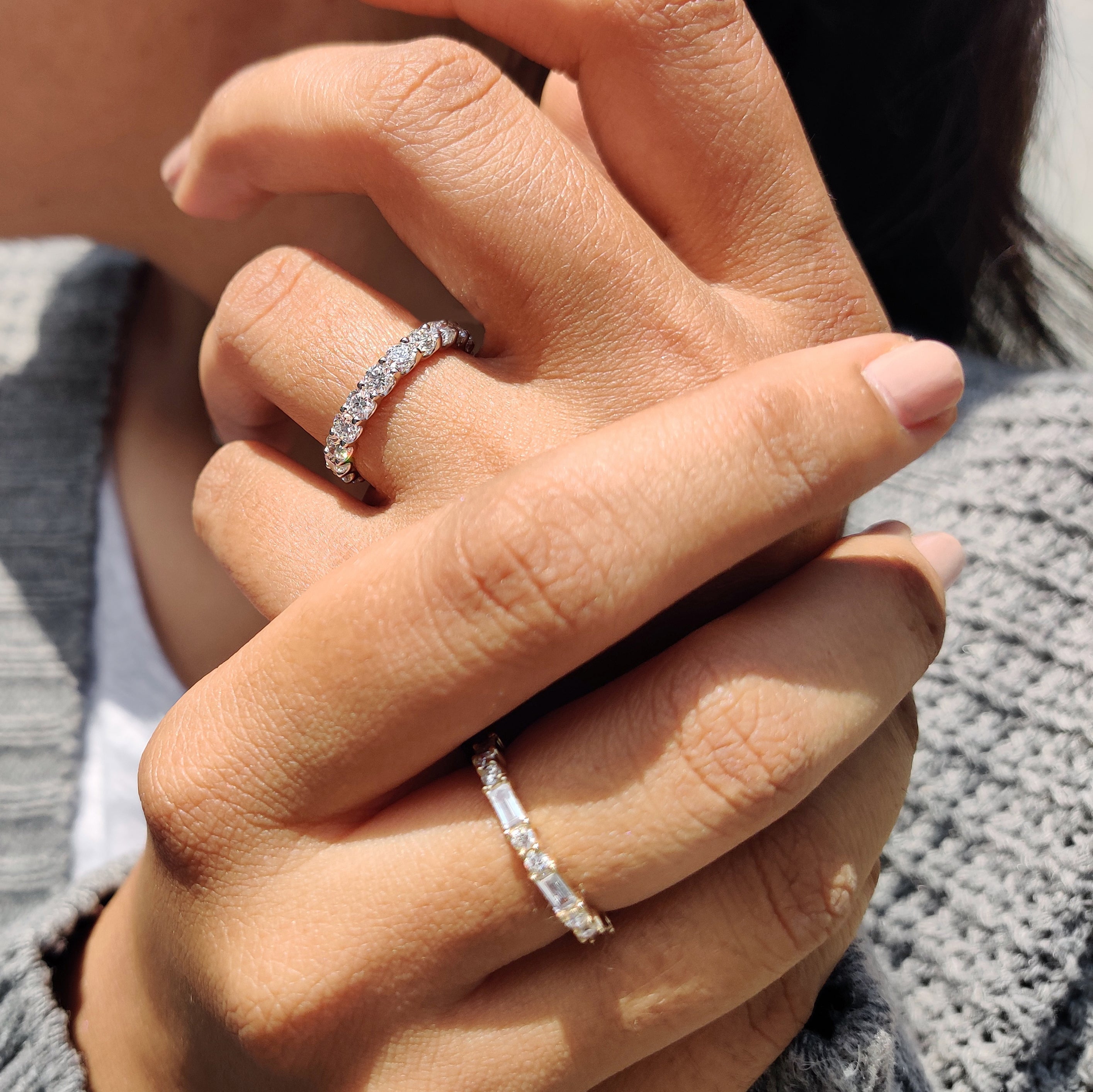 Lab Grown Round Diamond White Gold Wedding Band Secondary image
