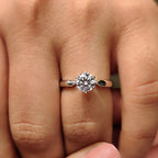 Round Solitaire Engagement Ring With Tulip Style