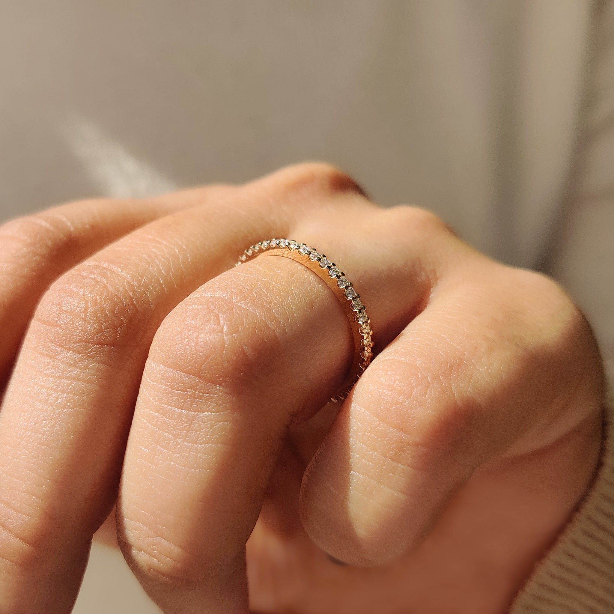 Round Cut Full Eternity Wedding Band