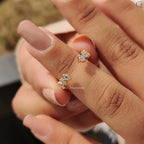 Round Diamond Wedding Band In Open Gap Style