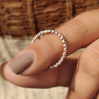 Minimalist wedding band Featuring Round Cut