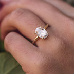 2.05 CT Oval Cut Moissanite Hidden Halo Engagement Ring
