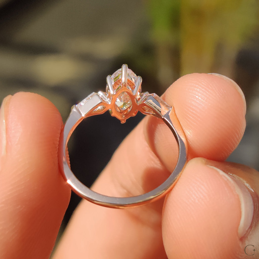 3 Stone Engagement Ring With Marquise And Kite Cut