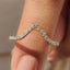 Chevron Wedding Band With Round Diamond