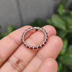 Round Cut Garnet Wedding Ring