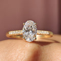 Oval Pave Engagement Ring In Yellow Gold