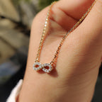 Round Diamond Gold Infinity Pendant With Chain
