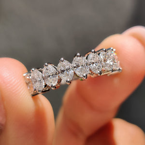 Lab Grown Oval Half Eternity Band