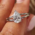Split Shank Engagement Ring with Pear Diamond