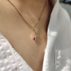 Round Diamond Lighting Bolt Yellow Gold Pendant