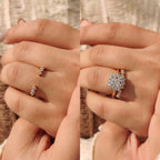 Round Cut Moissanite Open Gap Band