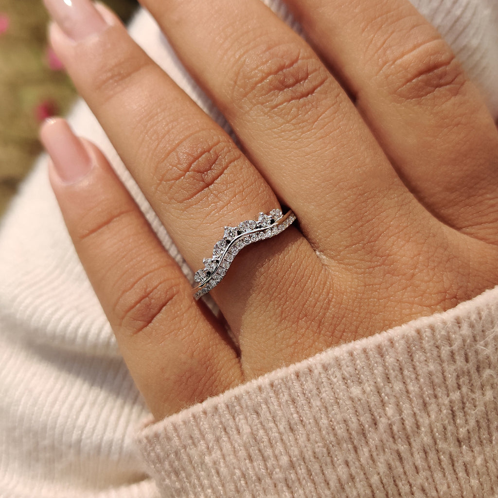 Tiara Wedding Band - Round Cut Diamonds