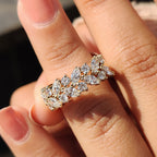 Half Eternity Marquise and round wedding band