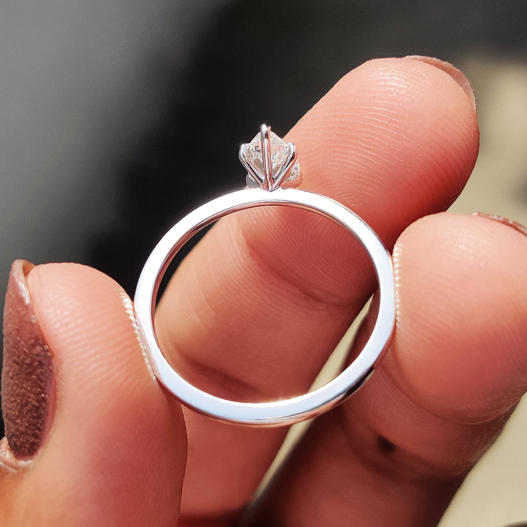Pear Shaped Engagement Ring In White Gold