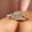 Pear Cluster Diamond Ring In Curved Style