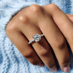 Floating Bubble Prong Round Cut Engagement Ring