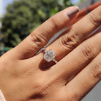 Elongated Cushion Cut Engagement Ring in Double Prong Setting